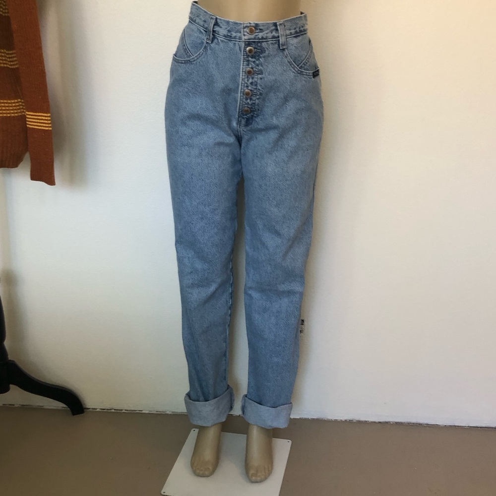Vintage Rockies Button Fly Western Light Wash Jeans